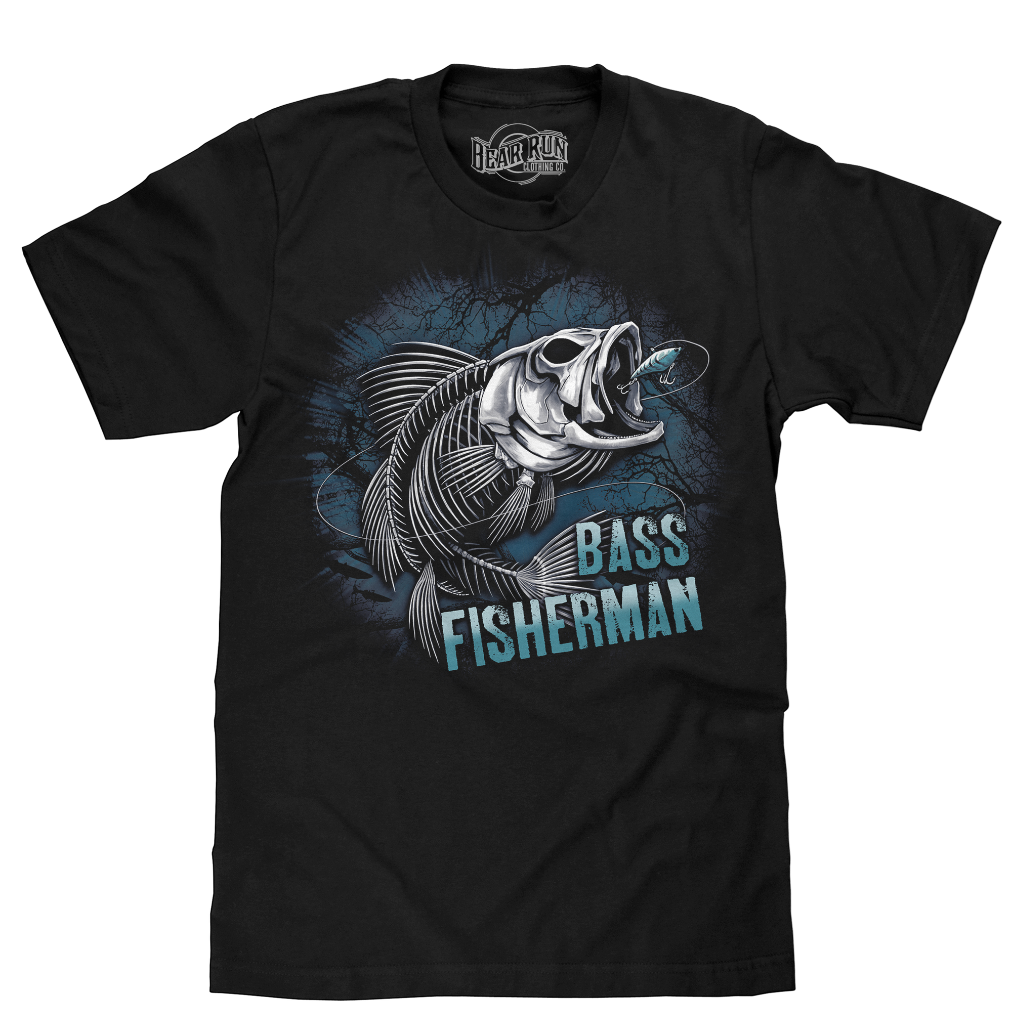 Bass Fisherman Skeleton T-Shirt - Navy Blue – Bear Run Clothing Co.