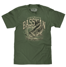 Load image into Gallery viewer, Largemouth Bassman Angler Issues T-Shirt - Moss Green